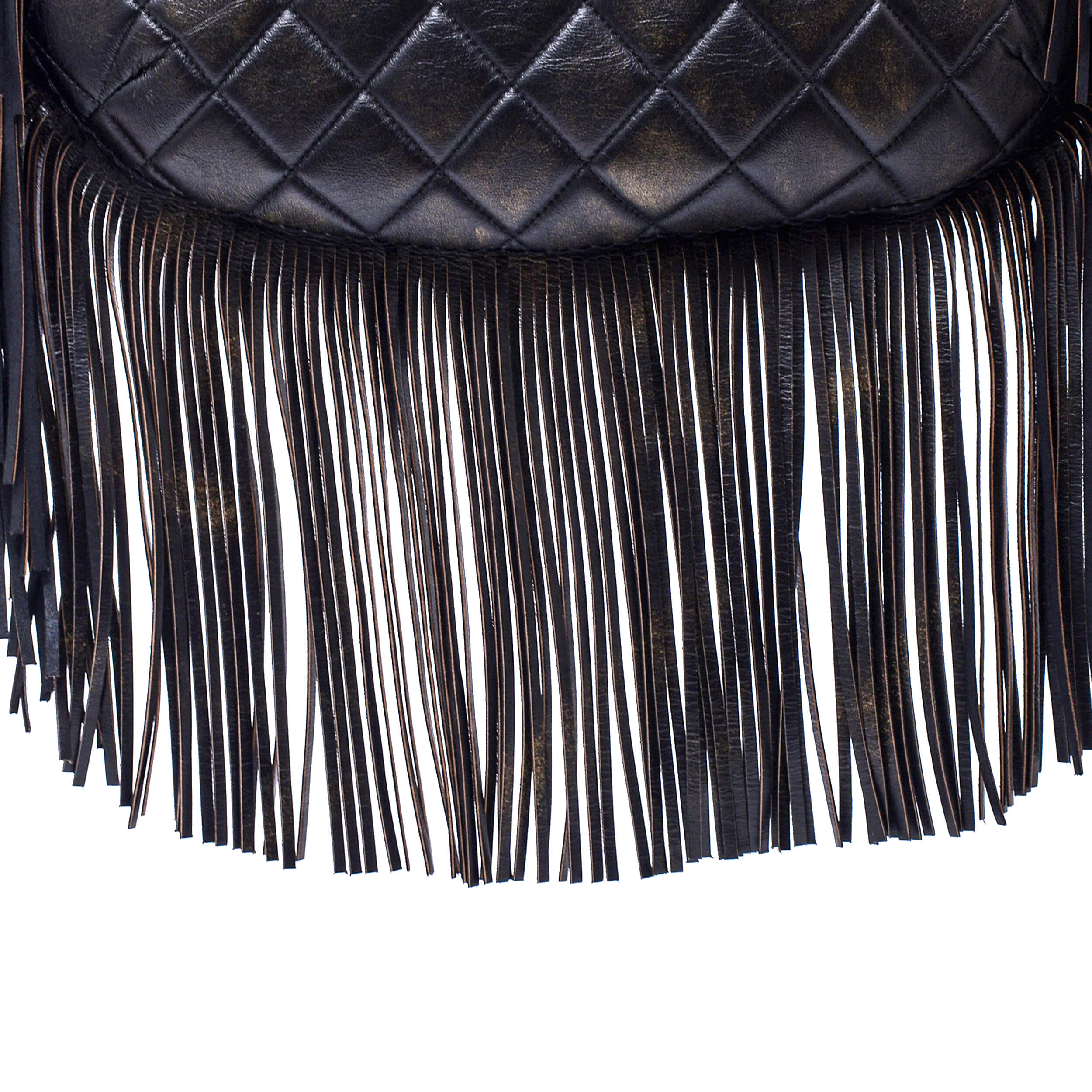 Chanel - Bronze Quilted Calfskin Leather Paris Dallas Metiers Fringe Hobo Bag